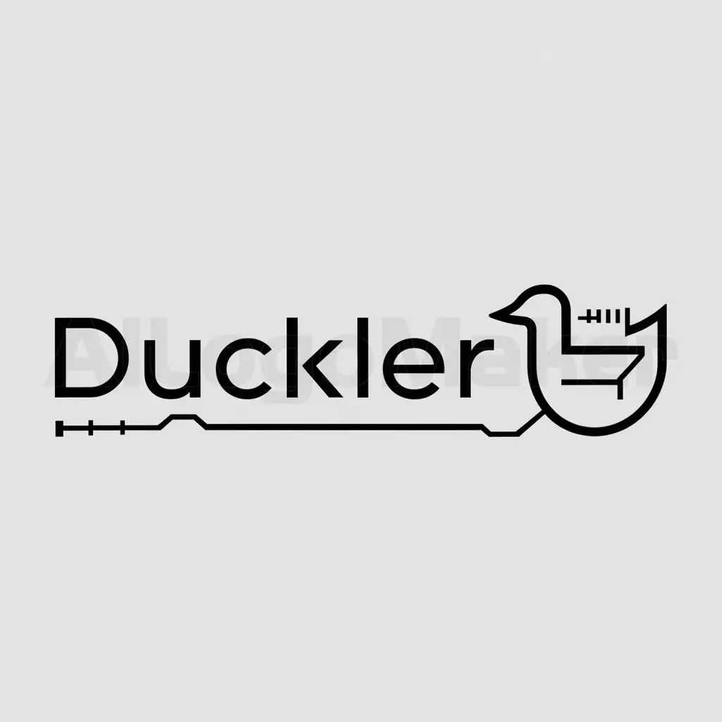 a logo design,with the text "Duckler", main symbol:duck,Minimalistic,be used in Technology industry,clear background