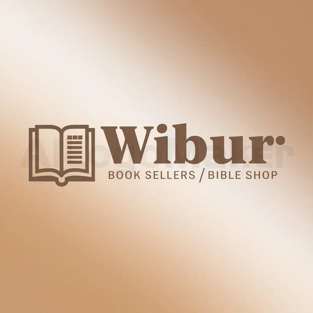 a logo design,with the text "wilbur book sellers/Bible shop", main symbol:book,Moderate,clear background