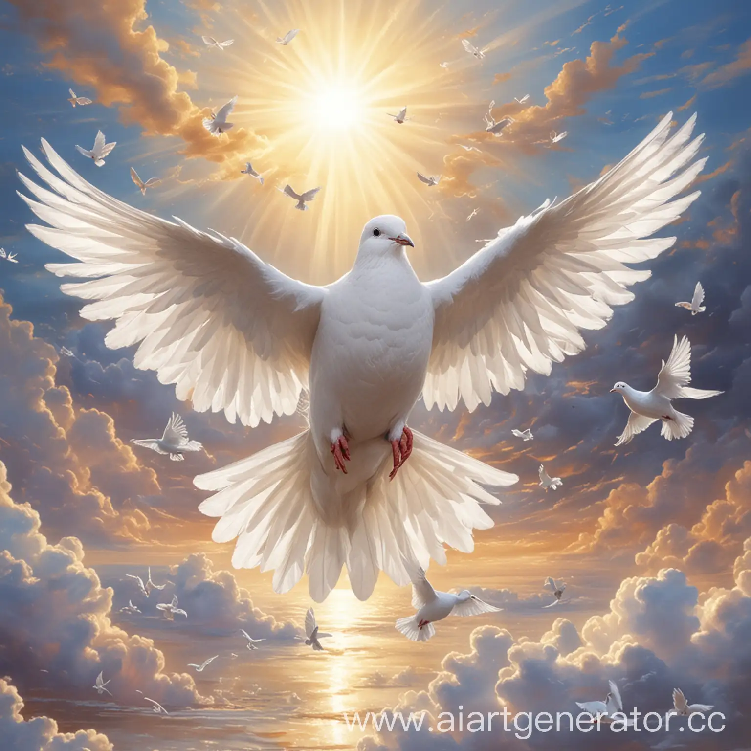 Картинка по теме "На крыльях добра", голубь с белыми крыльями