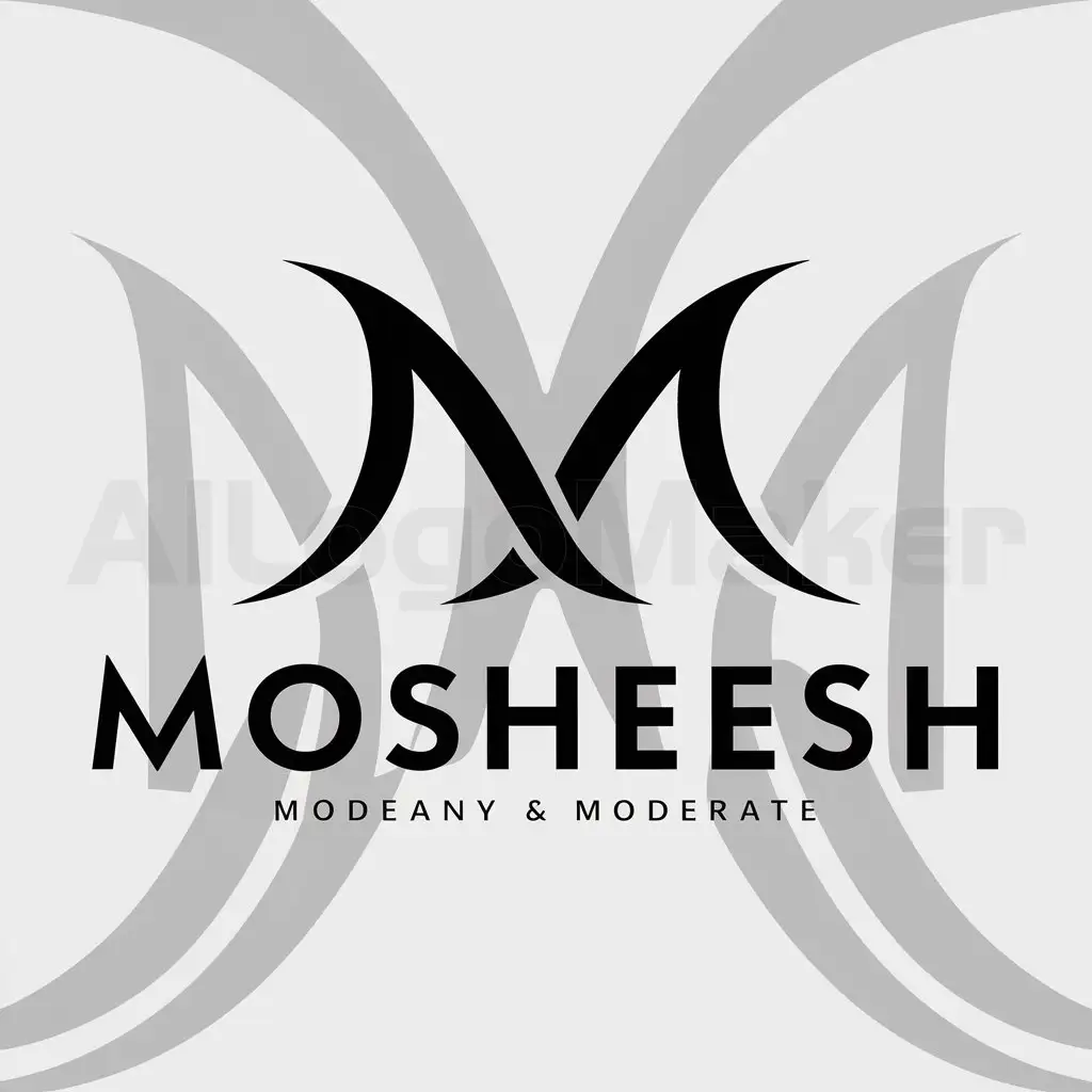 a logo design,with the text "MOSHEESH", main symbol:M,Moderate,clear background