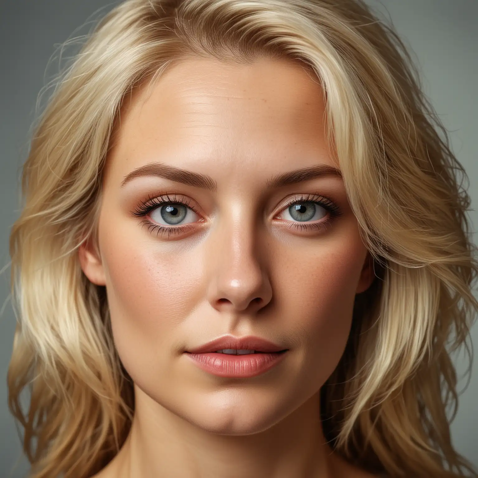 Realistic Portrait of a Beautiful 30YearOld Blonde Woman