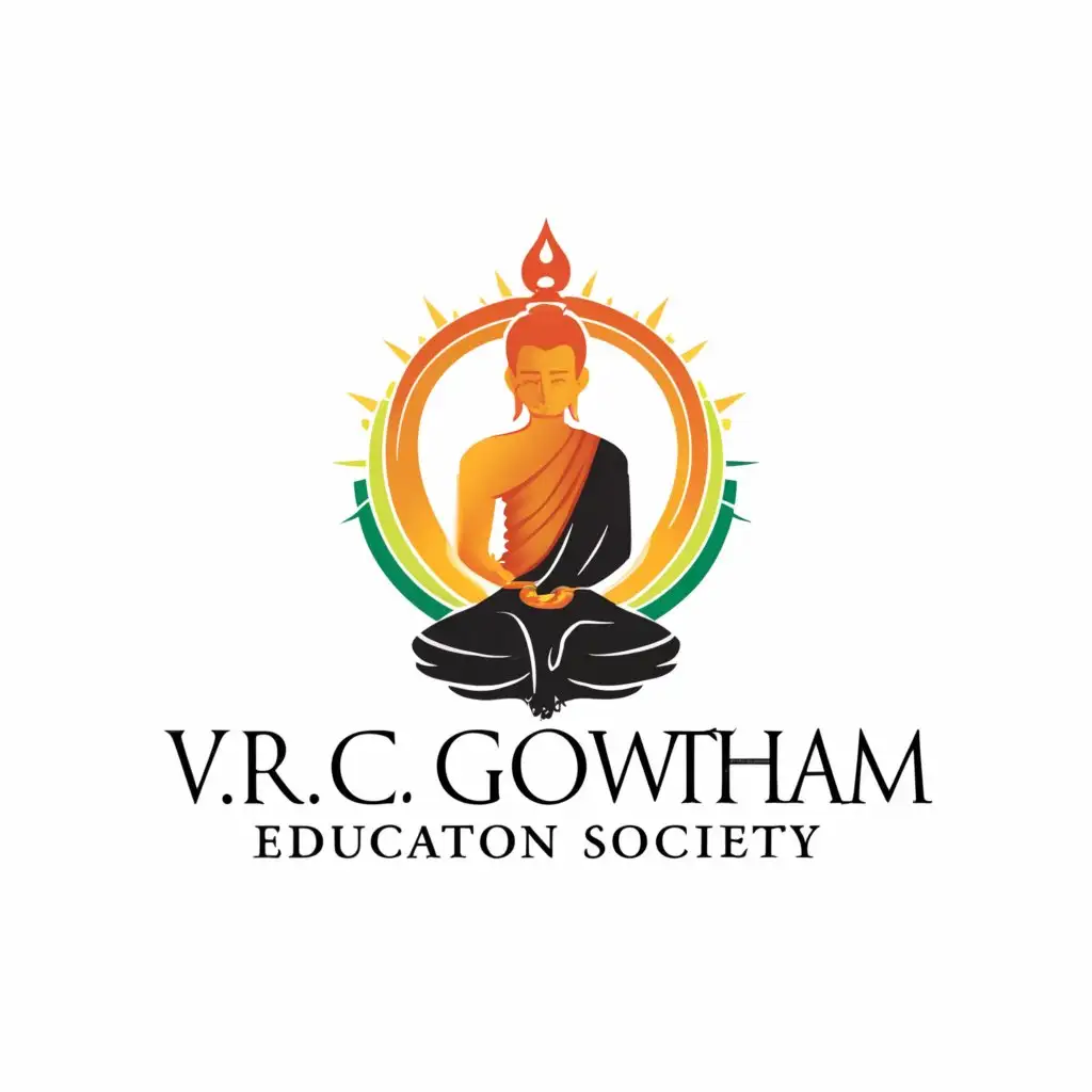 a logo design,with the text "V.R.C GOWTHAM EDUCATION SOCIETY", main symbol:BUDHA,Moderate,be used in Education industry,clear background