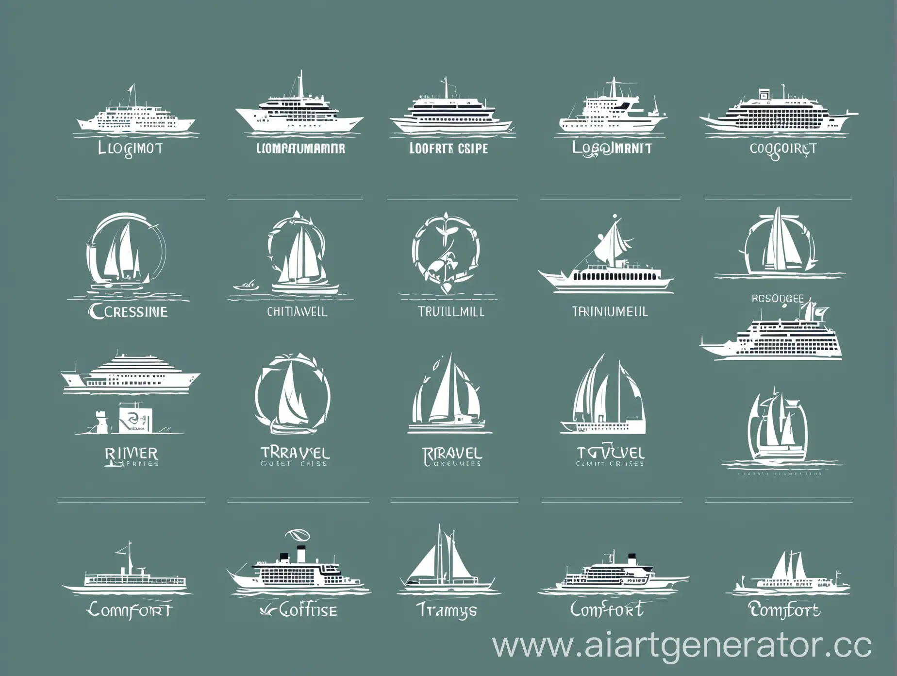 Minimalist-River-Cruise-Logotype-Icons-for-Prestigious-Travel