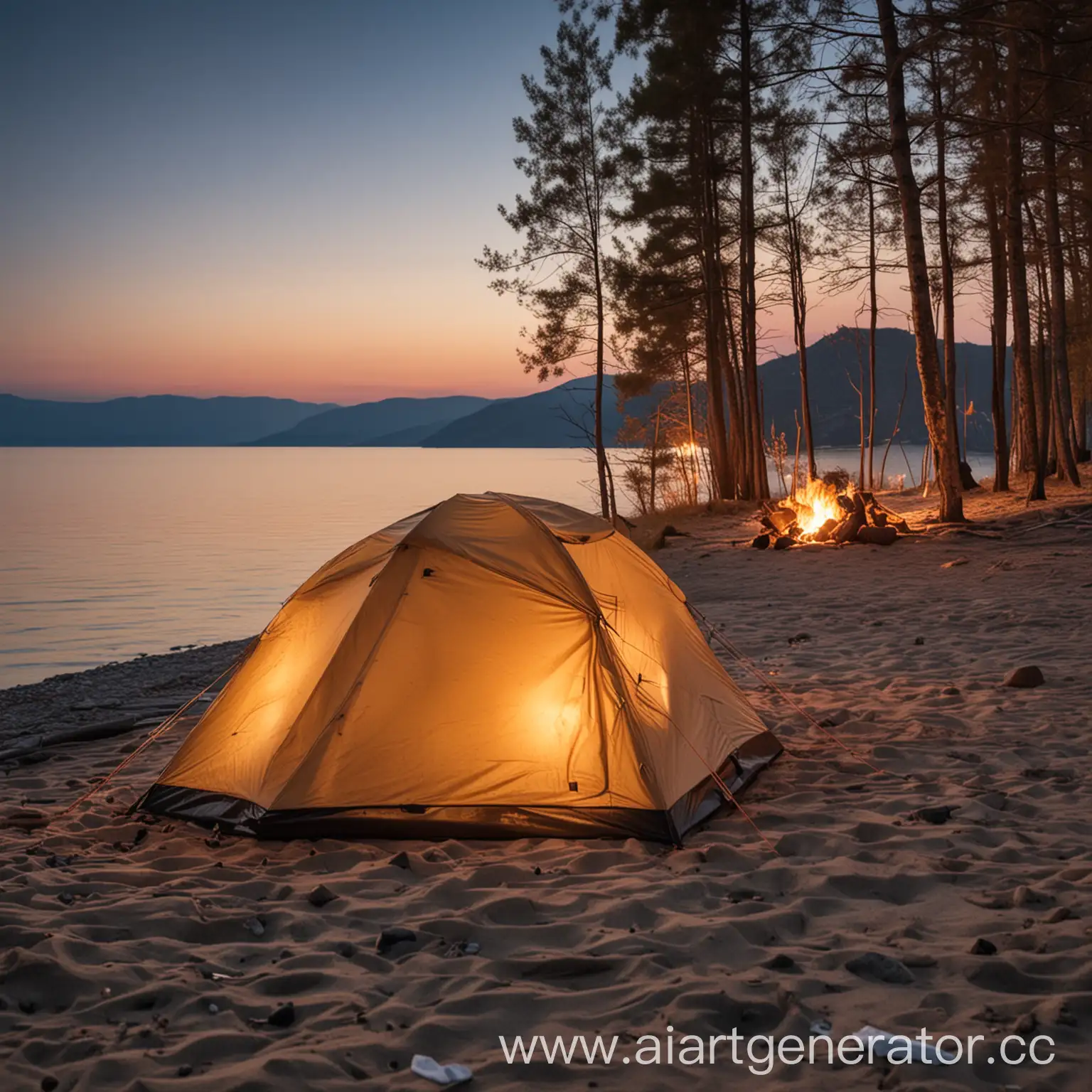 Night-Camping-at-Lake-Baikal-Tent-by-the-Shore