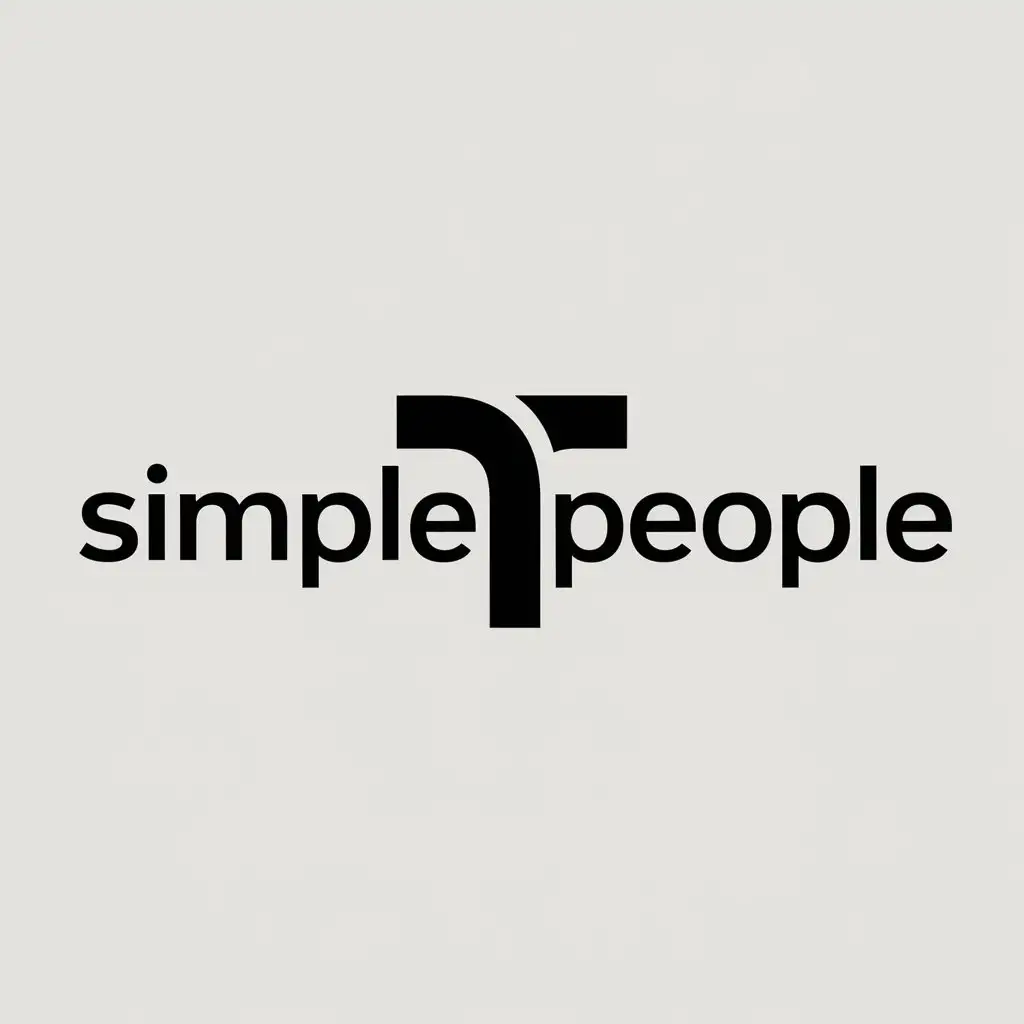 a logo design,with the text "SimplePeople", main symbol:T,Moderate,clear background