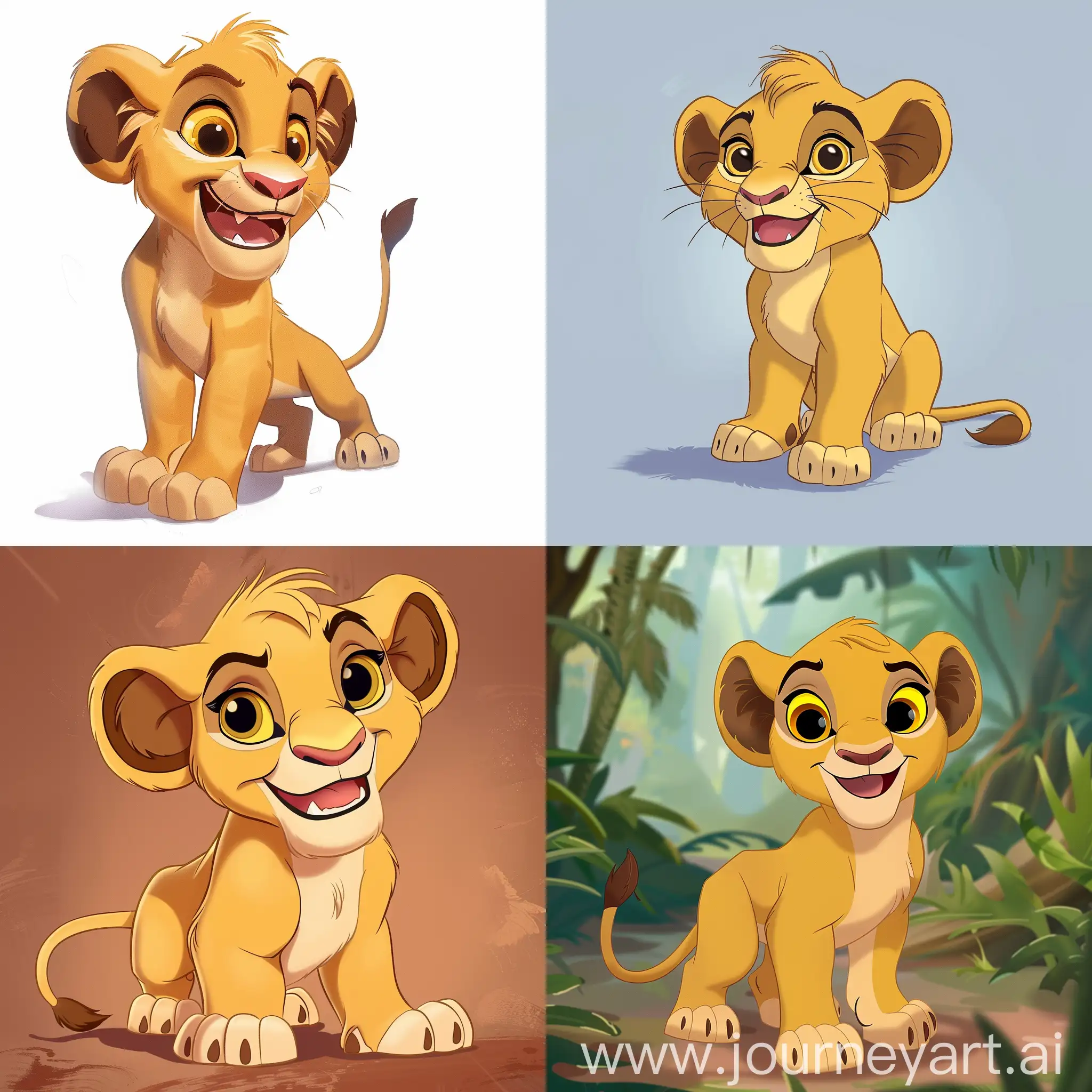 Friendly-Cartoon-Lion-Cub-with-a-Heartwarming-Smile
