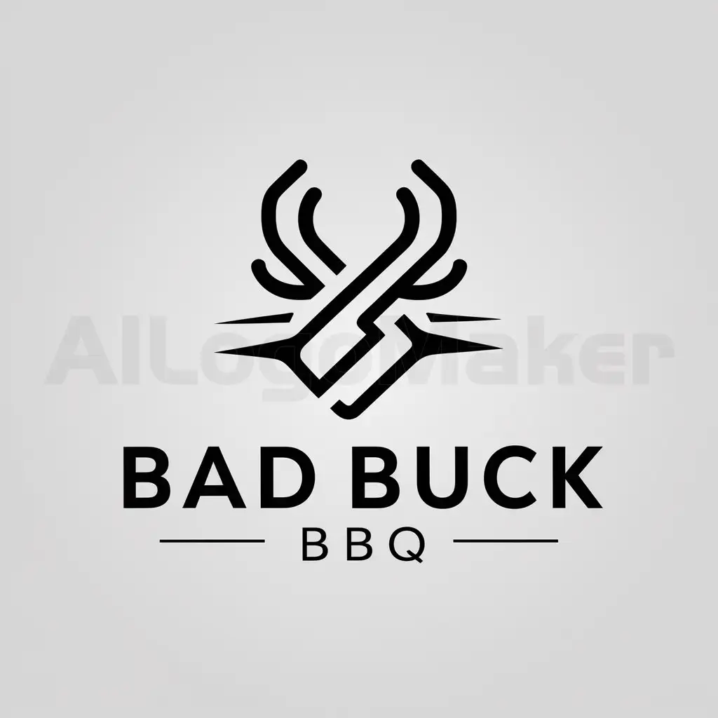 a logo design,with the text "Bad Buck BBQ", main symbol:Buck,Minimalistic,be used in Restaurant industry,clear background