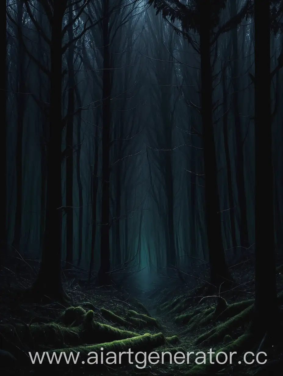 Enchanted-Dark-Forest-with-Moonlight-Filtering-Through-Trees