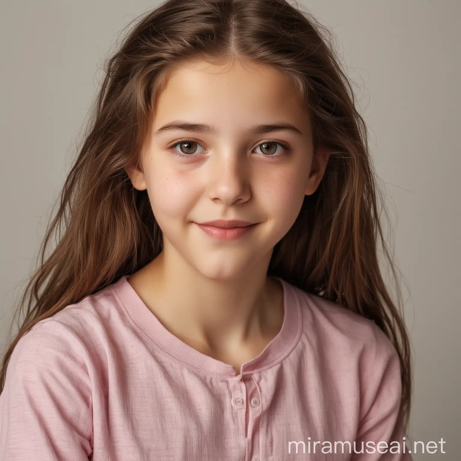 Portrait of a TwelveYearOld Girl with Expressive Eyes