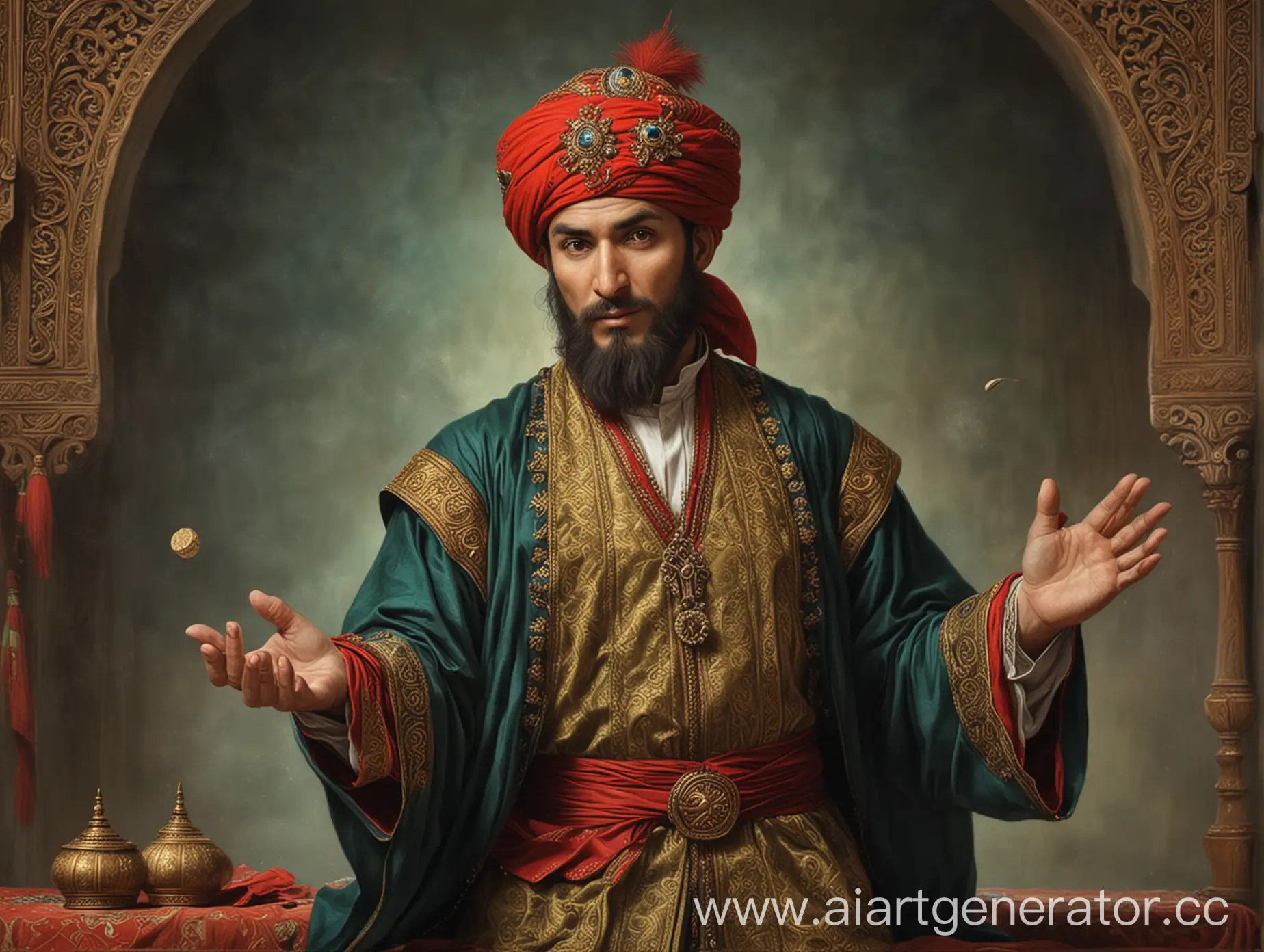 Timur-the-Magician-Performing-Illusions-in-a-Mystical-Forest
