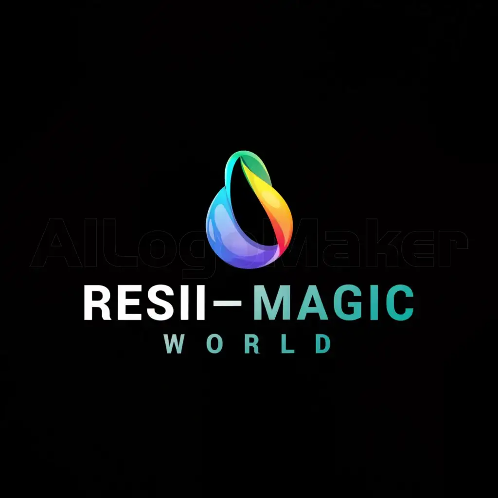 a logo design,with the text Resi-Magic-World, main symbol:Resin, Moderate, be used in Others industry, clear background