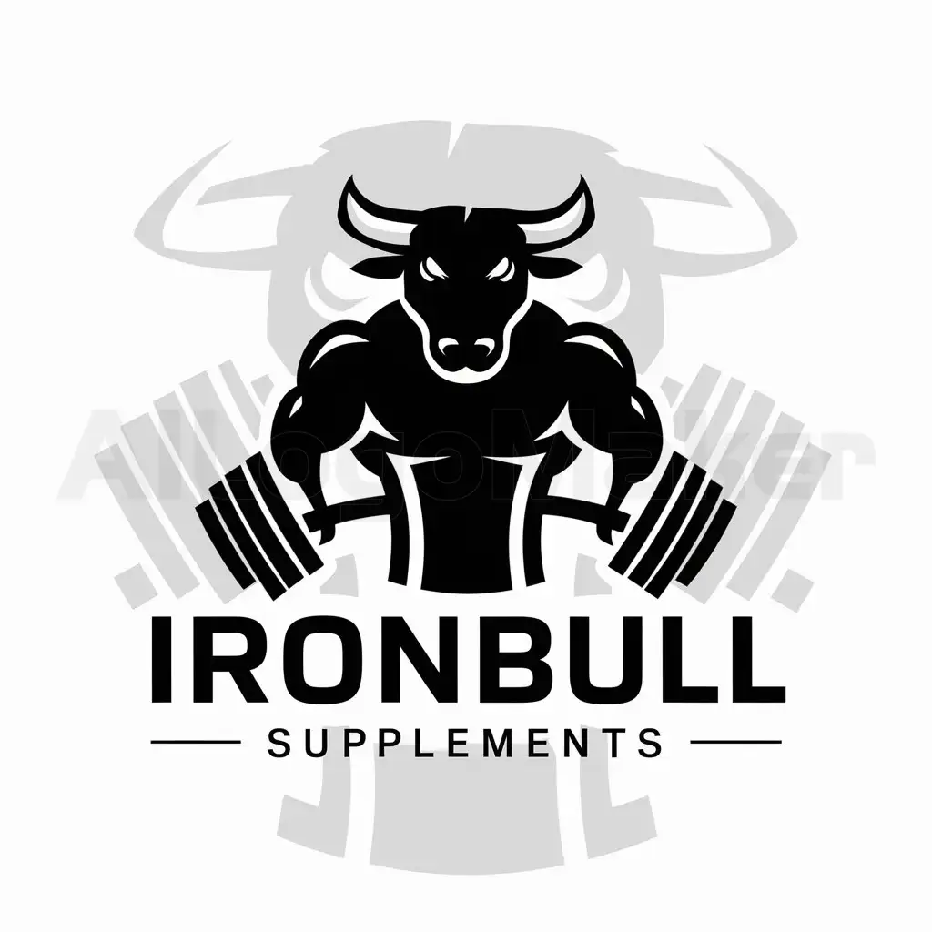 a logo design,with the text "IronBull Supplements", main symbol:toro,complex,be used in Sports Fitness industry,clear background