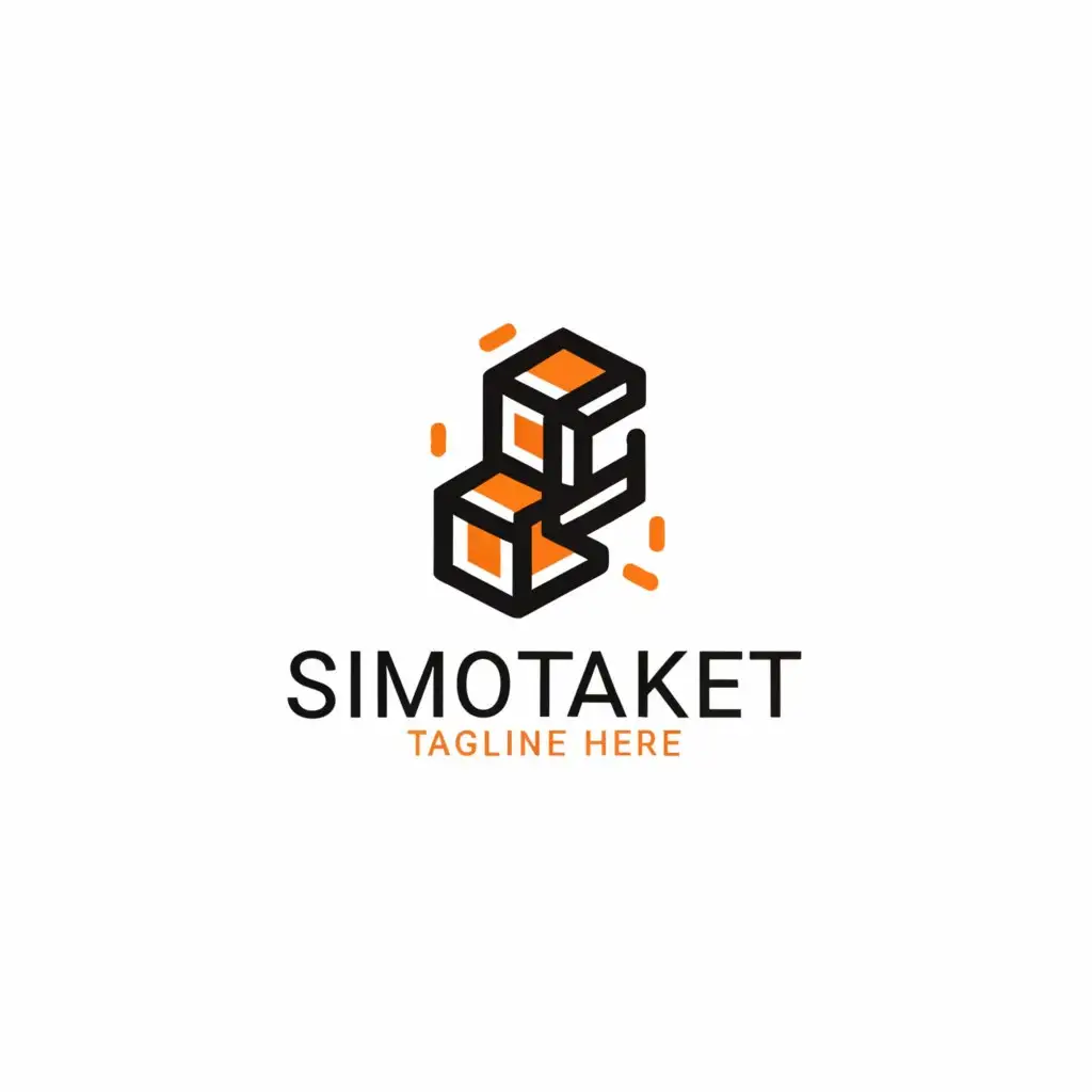 a logo design,with the text "simotaket", main symbol:factory briquettes,Moderate,be used in Technology industry,clear background