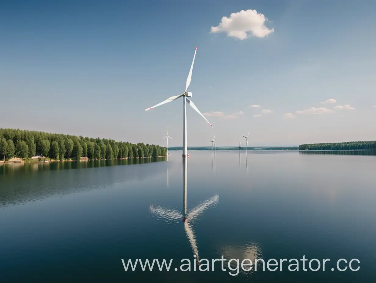 Wind-Turbine-Reflecting-in-Tranquil-Lake