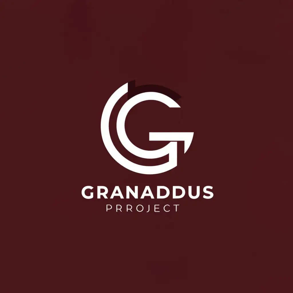a logo design,with the text "Granadus Project", main symbol:The letter "G" in burgundy color,Minimalistic,be used in Construction industry,clear background