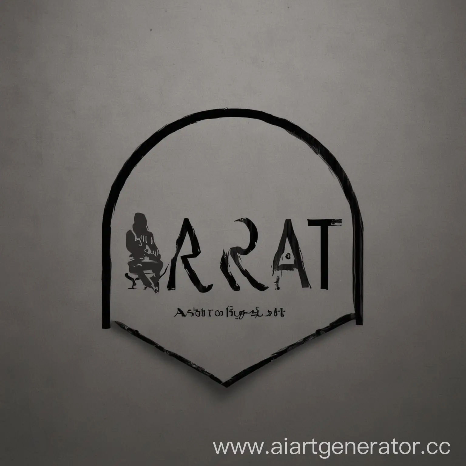 Simple black logo for Arbat with a bench and arch  logo