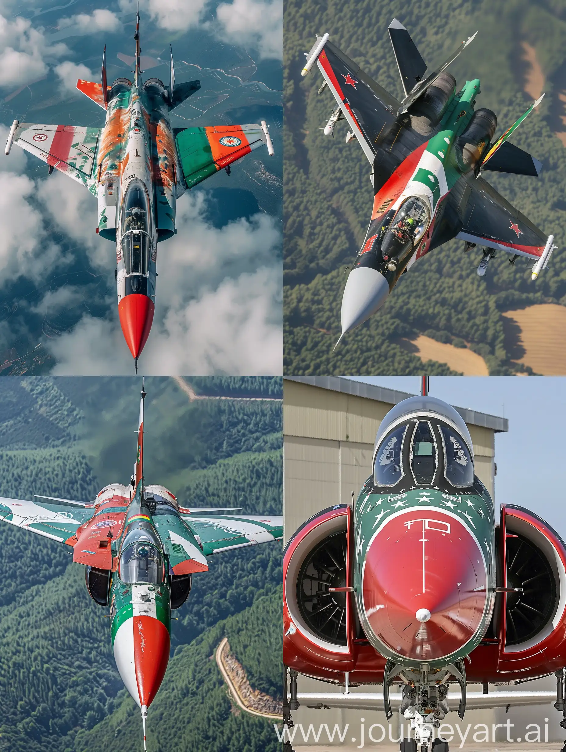 Algerian-Flag-Painted-SU30-Jet-Flying-in-the-Sky