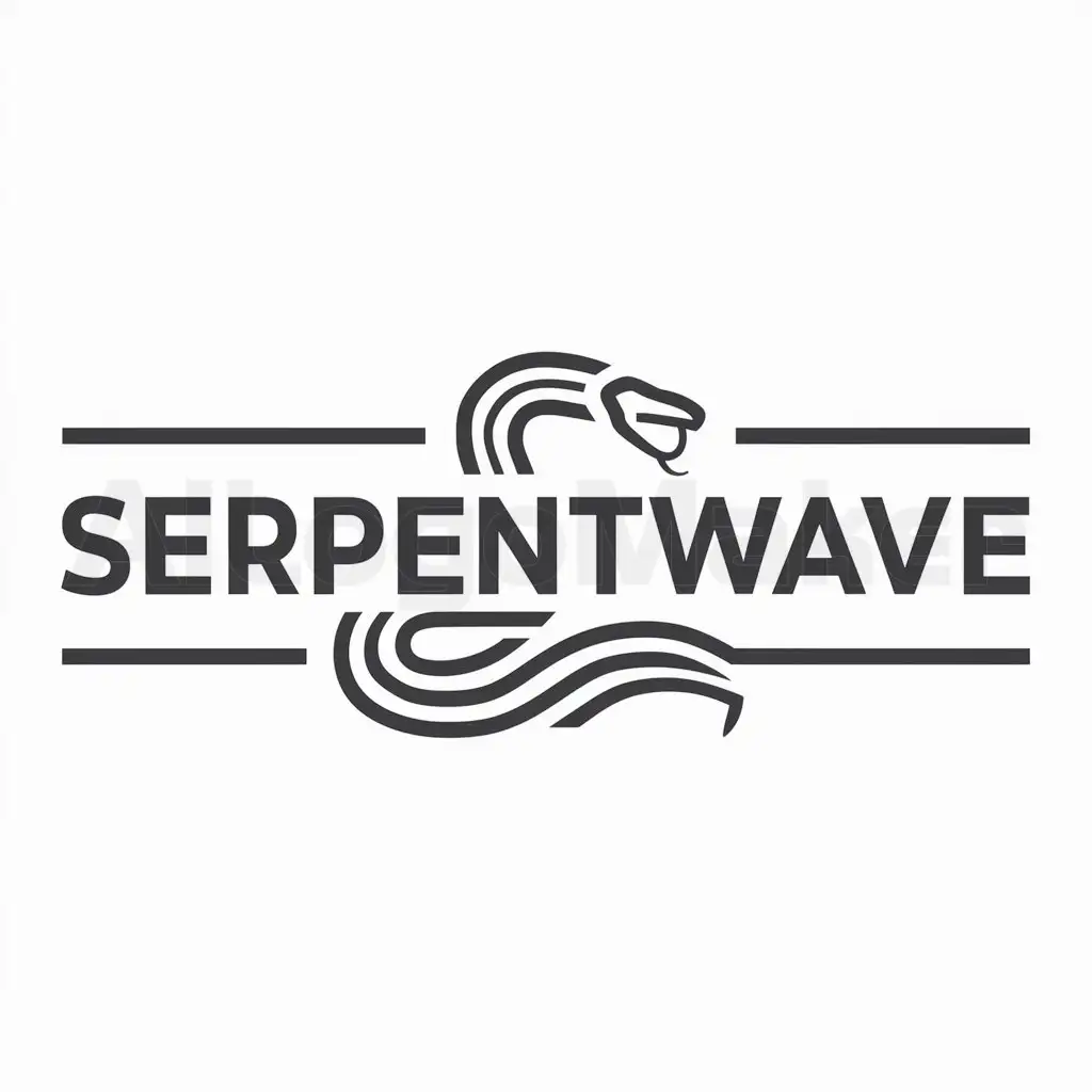 a logo design,with the text "SerpentWave", main symbol:Snake,Moderate,be used in Technology industry,clear background