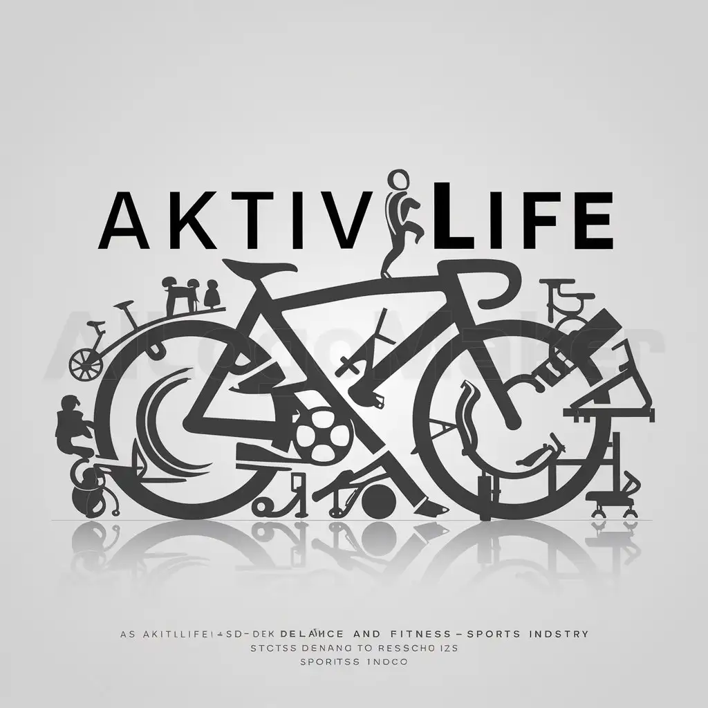 LOGO-Design-For-AktivLife-Dynamic-Bicycle-and-Exercise-Equipment-Symbol-for-Sports-Fitness-Industry