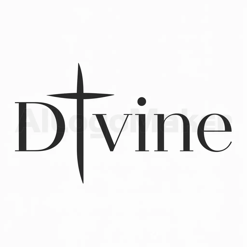 a logo design,with the text "divine", main symbol:cross,Moderate,be used in Others industry,clear background