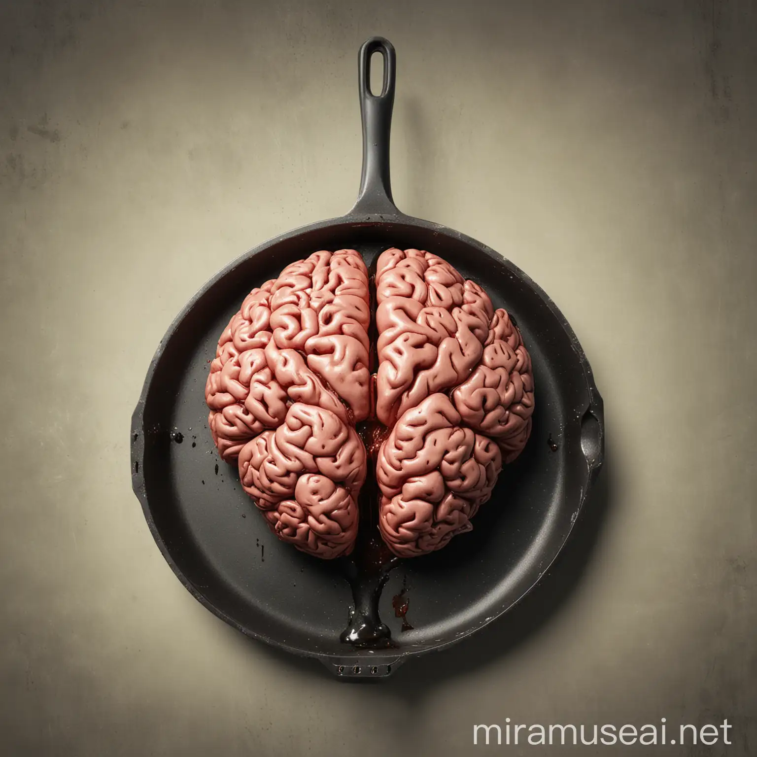 Brain fired in pan 