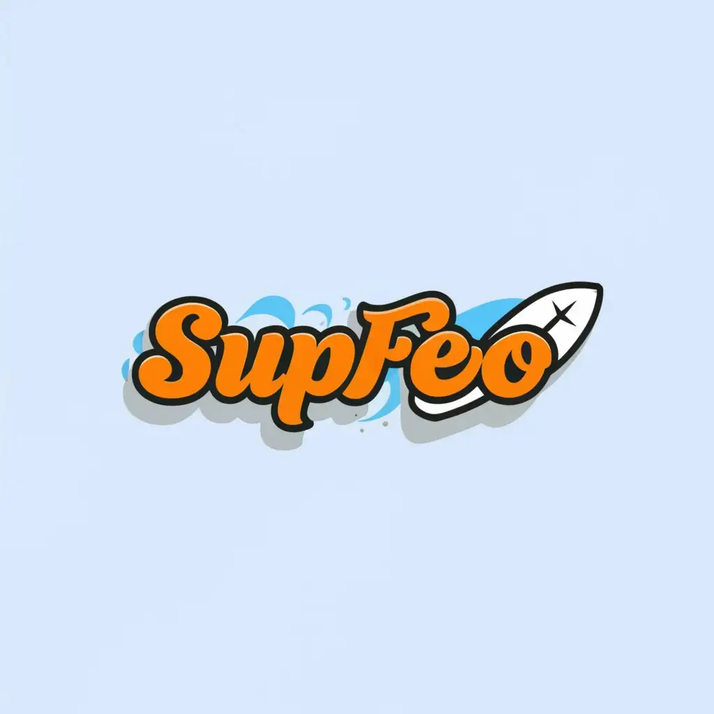 a logo design,with the text "SupFeo", main symbol:sap board,Moderate,be used in Entertainment industry,clear background