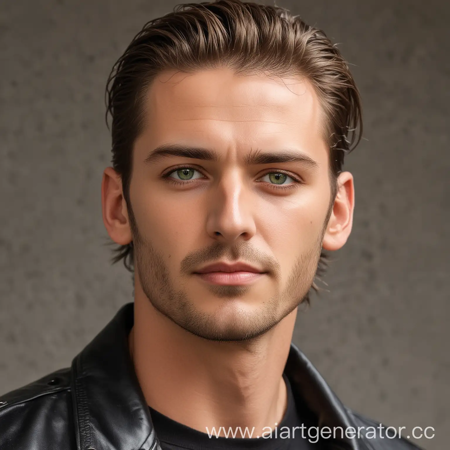 Stylish-Man-in-Black-Leather-Jacket-with-Fair-Hair-and-Green-Eyes