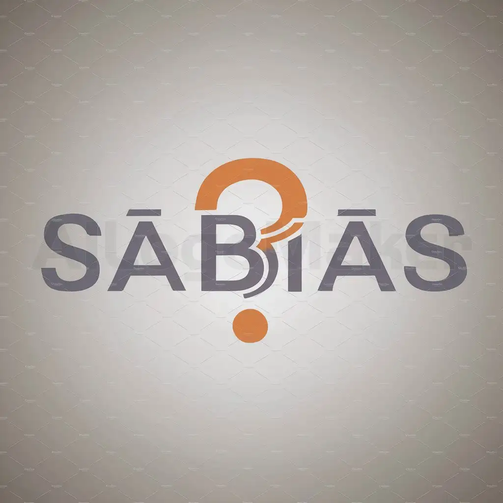 a logo design,with the text "sabías", main symbol:interrogation focus,Moderate,clear background