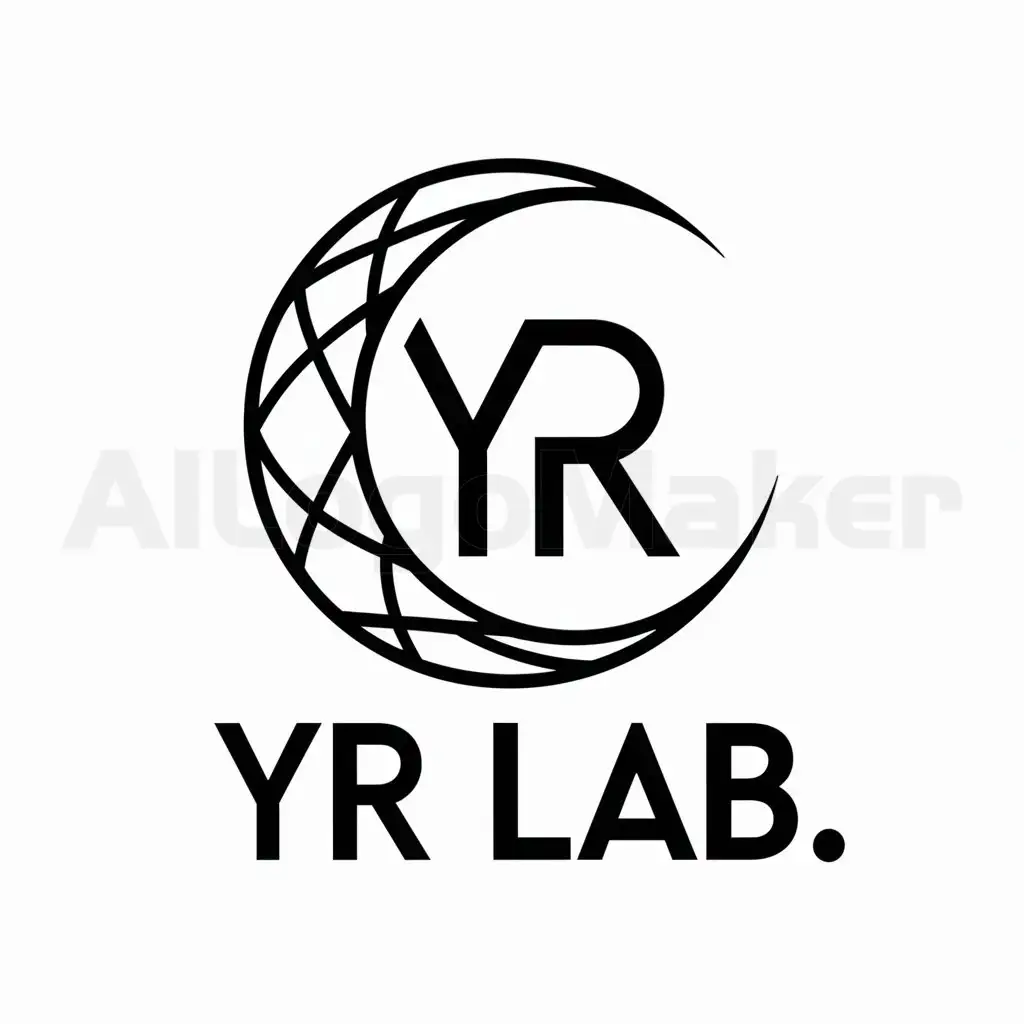 a logo design,with the text "YR Lab.", main symbol:YR、moon,complex,clear background