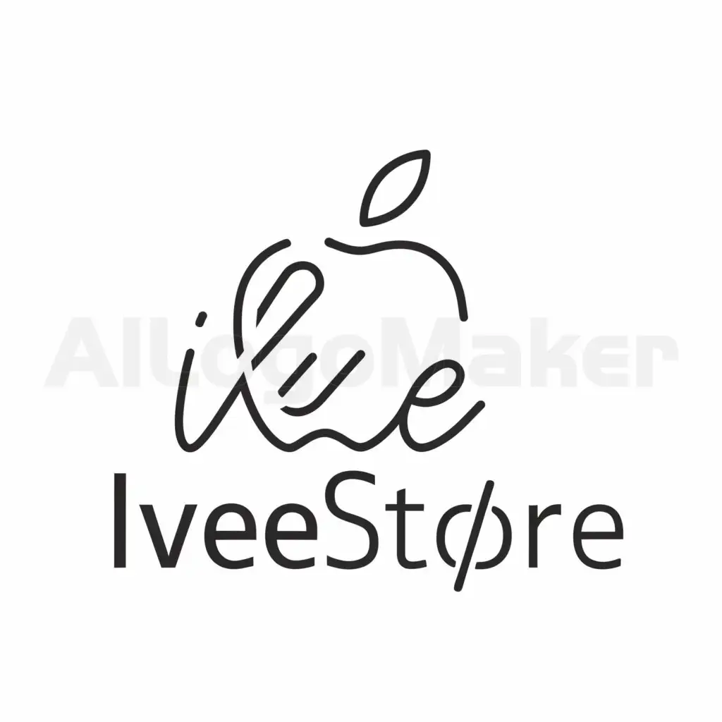 a logo design,with the text "IVEE Store", main symbol:Iphone,Minimalistic,be used in Internet industry,clear background