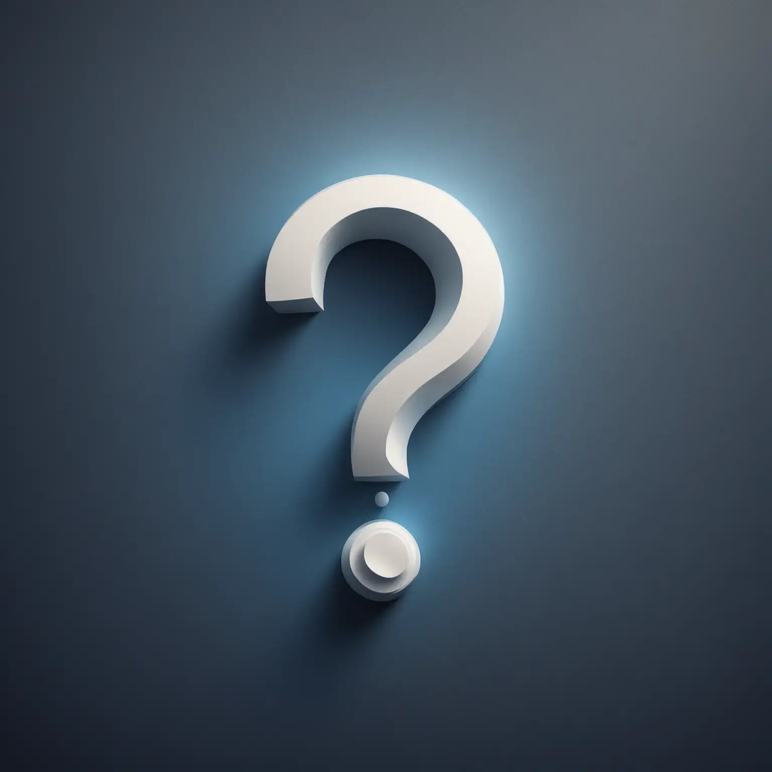 Modern Dark Blue Question Mark on Light Blue Gradient Background