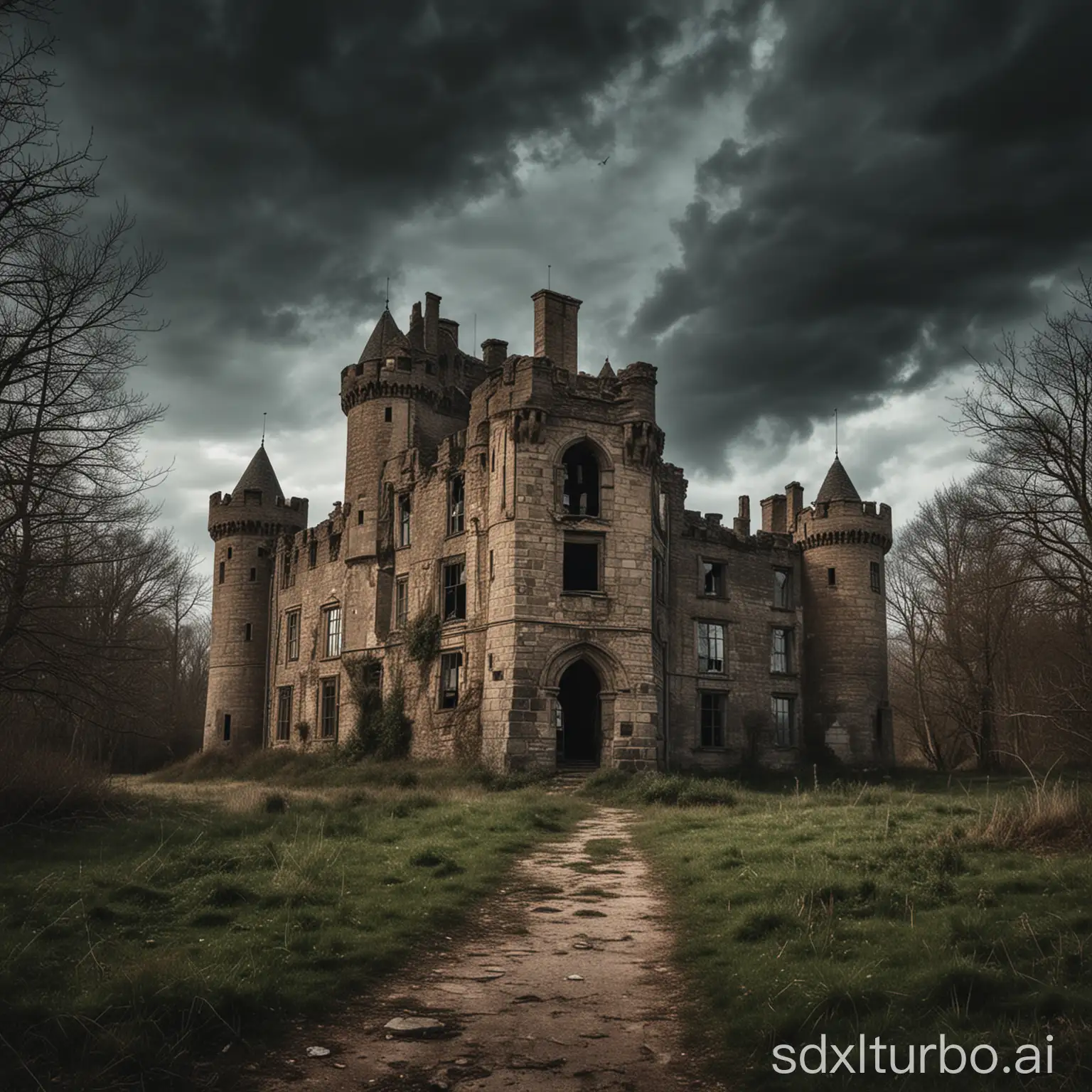 Ethereal-Ruins-Abandoned-Castle-in-Enigmatic-Wilderness