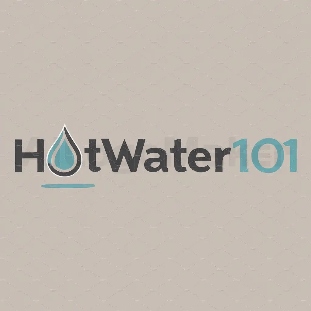 a logo design,with the text 'hotwater101', main symbol:water drop,Moderate,be used in Technology industry,clear background