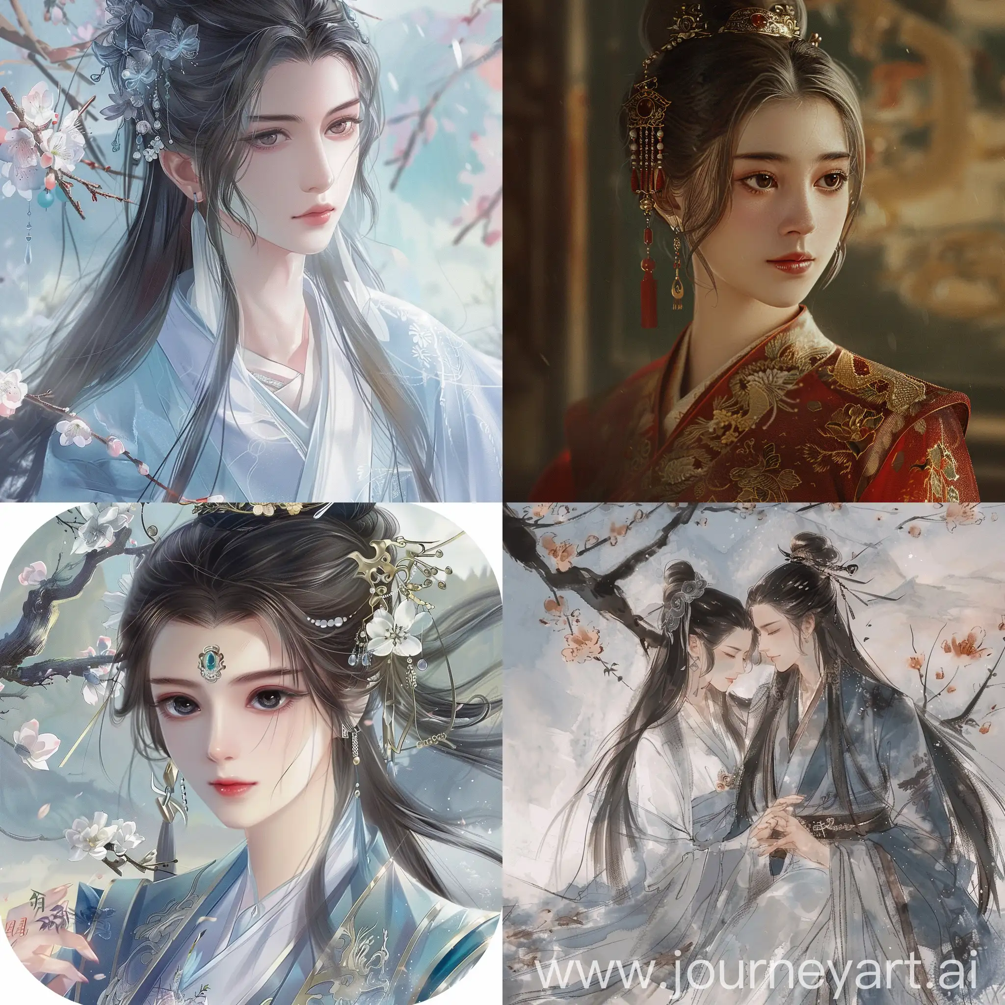 Bai-Si-Xiao-Jie-Jie-Elegant-Young-Lady-with-Umbrella