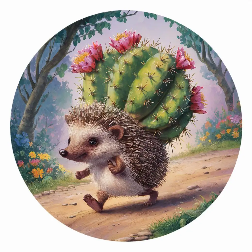 Adorable-Hedgehog-Carrying-a-Prickly-Cactus