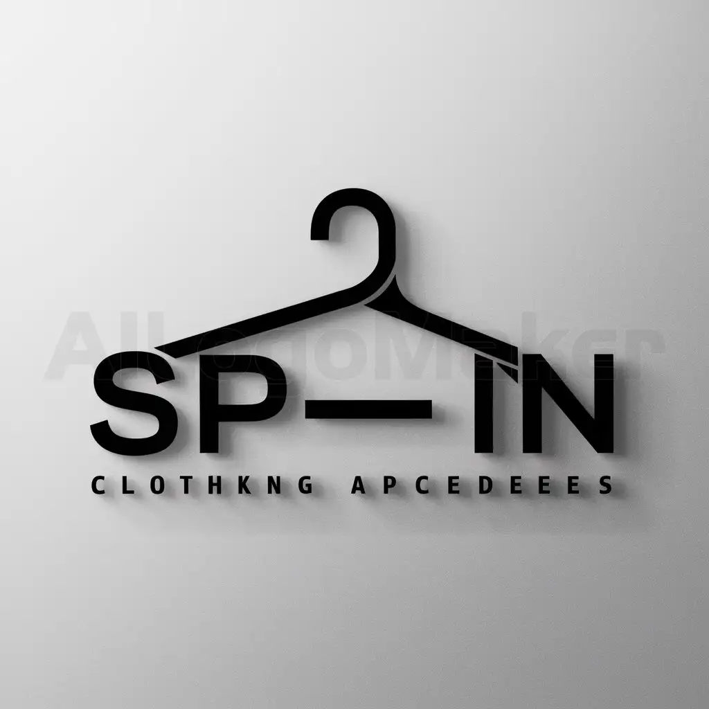 a logo design,with the text "SP-iN", main symbol:hanger,complex,be used in clothing industry,clear background