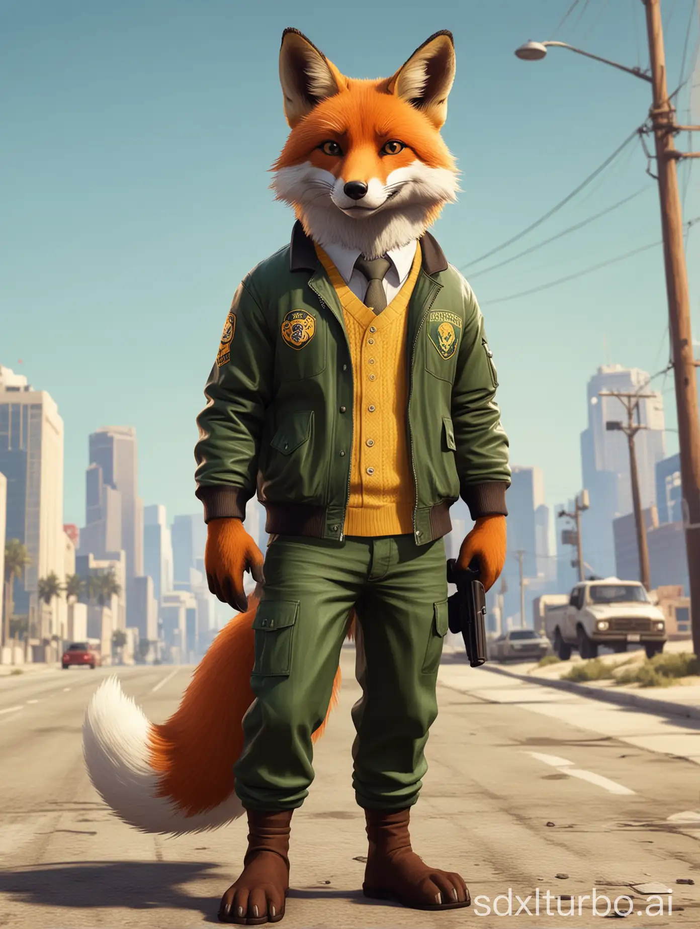 A fox in the style of GTA 5