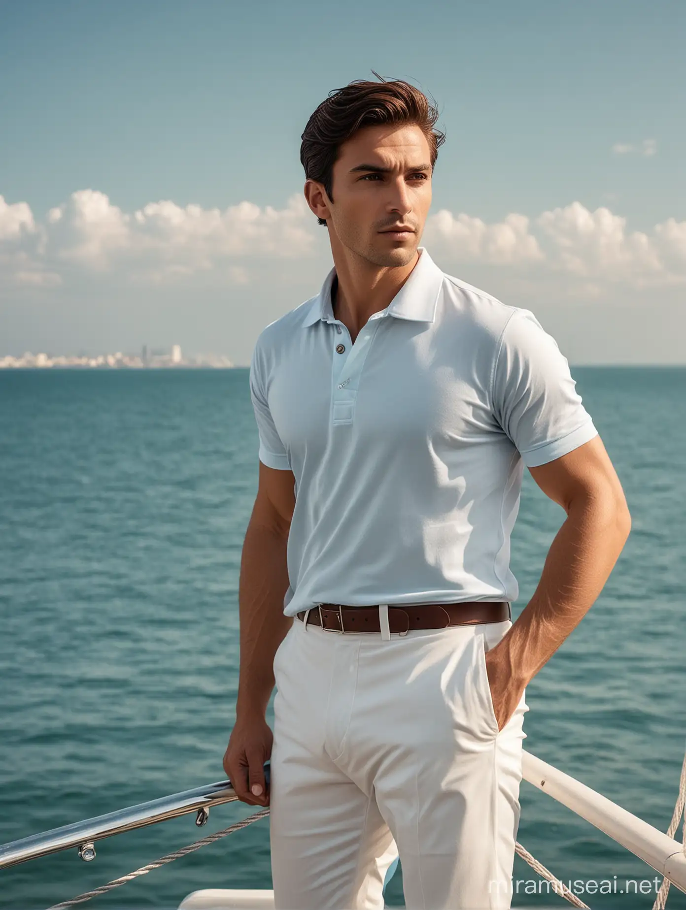 Sharp Look Professional in Polo Brown TShirt on Luxury Boat Safari