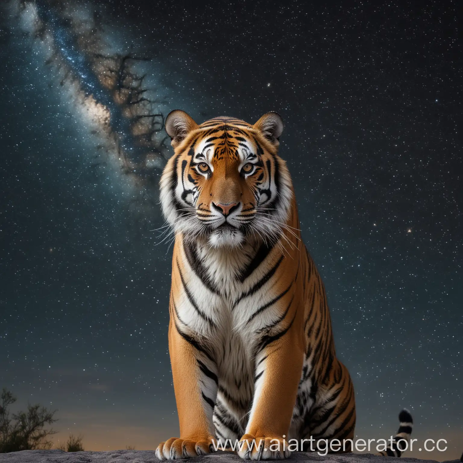 Tiger-Roaming-Under-a-Starry-Sky