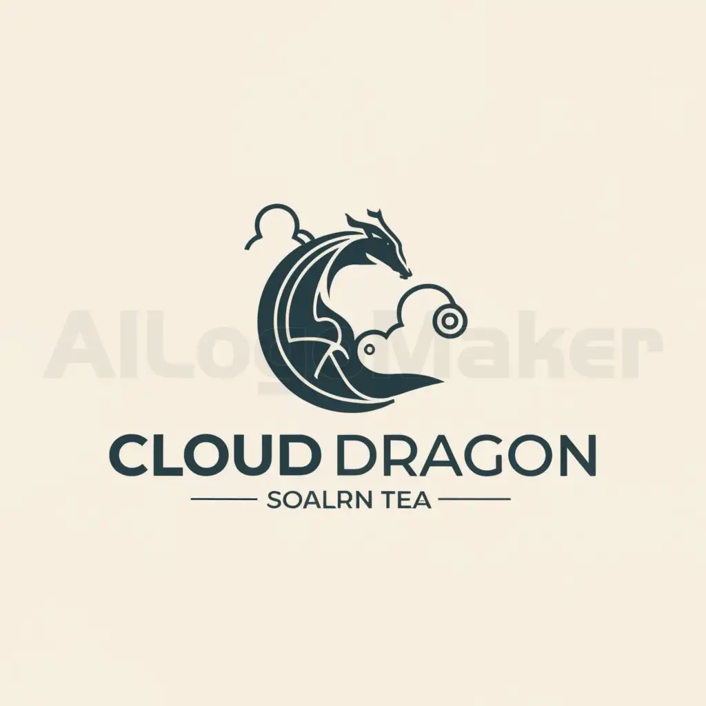 a logo design,with the text 'Cloud Dragon Tea', main symbol:Dragon soars over the clouds, with a lingering fragrance — Savoring Longding, honoring the gifts of nature and time.,Moderate,be used in Tea Selling Brand industry,clear background