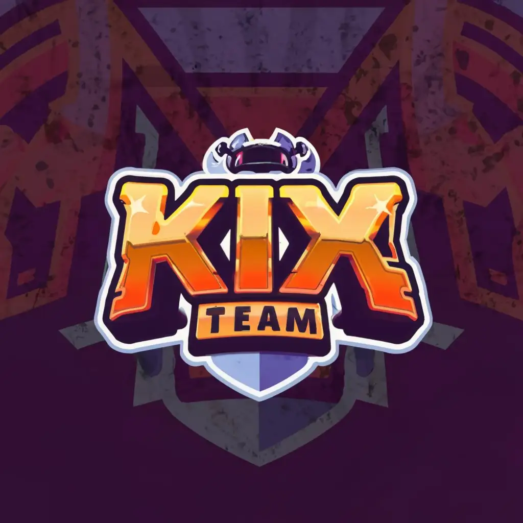 a logo design,with the text "KIX Team", main symbol:PUBG,Умеренный,be used in Развлечения industry,clear background