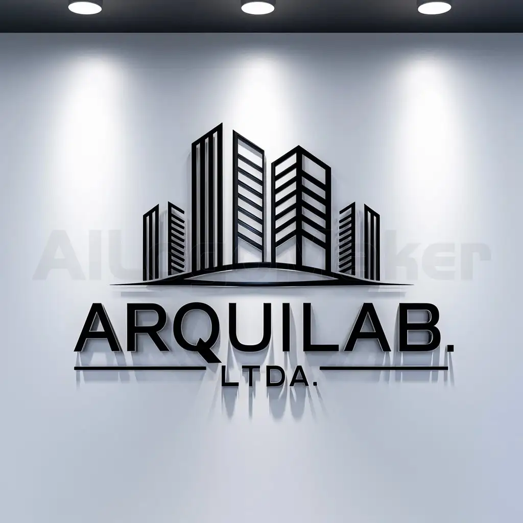 a logo design,with the text "Arquilab Ltda.", main symbol:Edificio corporativo,complex,be used in Construction industry,clear background