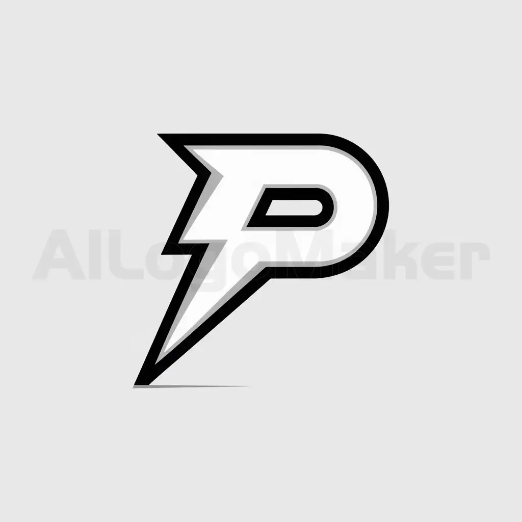 LOGO-Design-For-P-Bold-Uppercase-P-with-Lightning-Style-in-Pure-White