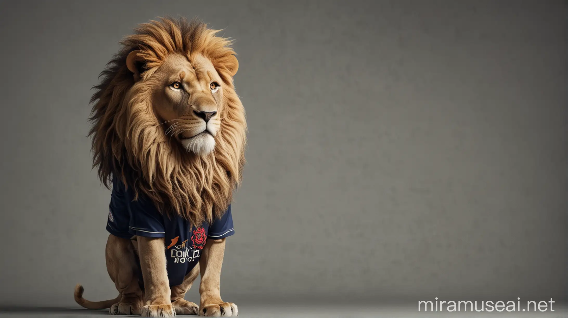 Lion Wearing English Team Shirt Majestic Lion Supporting English Football