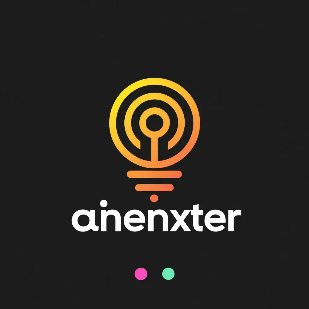 a logo design,with the text " Ainexter", main symbol:ighting, Lamps, Bright,Minimalistic,clear background
