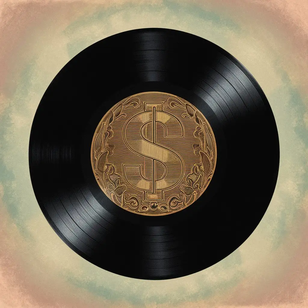 Detailed-Vinyl-Record-with-Dollar-Pattern-on-Pastel-Background