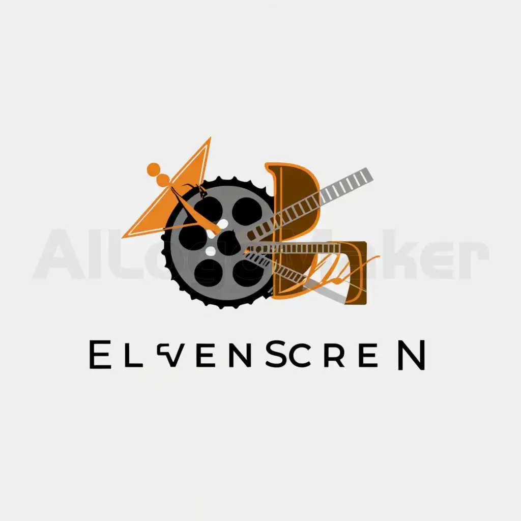 a logo design,with the text "ElevenScreen", main symbol:Movies,Moderate,be used in Entertainment industry,clear background