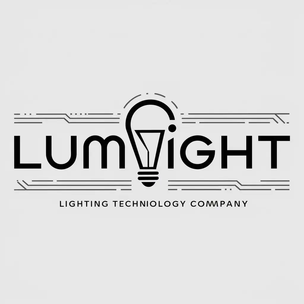 a logo design,with the text "LumLight", main symbol: Modern logo design for a lighting company, "LumLight" that manufacturers and distributes lighting for homes and commercial use. The logo should have a modern and TECHY aesthetic, representing a lighting technology company in a subtle and sophisticated way. Balance the emphasis between technology and lighting representation. The selected freelancer must be able to work on modifications and provide source font used.

(The input is already in English, so there's no need for translation.),Moderate,be used in lighting company industry,clear background