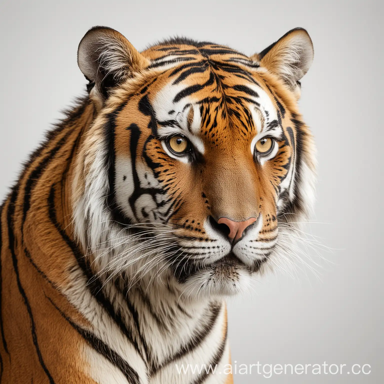 Тигр на белом фоне

