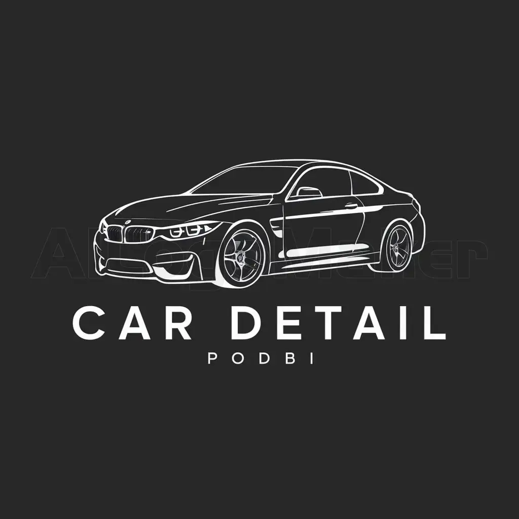 a logo design,with the text "Car Detail Podbi", main symbol:bmw car,Moderate,clear background